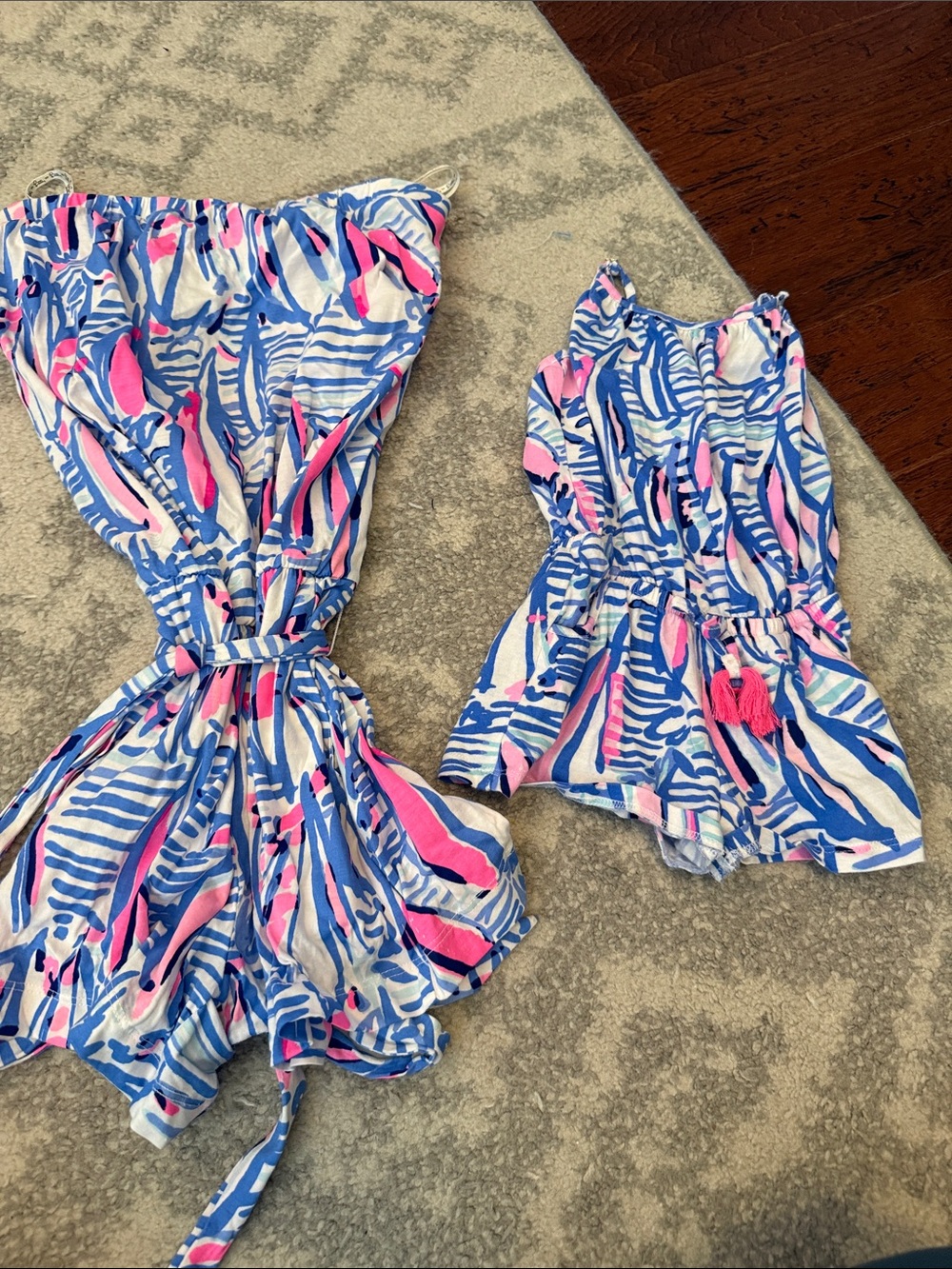 Lilly Pulitzer Pink, Blue & White Girls 2/3T and Size S - matching romper set